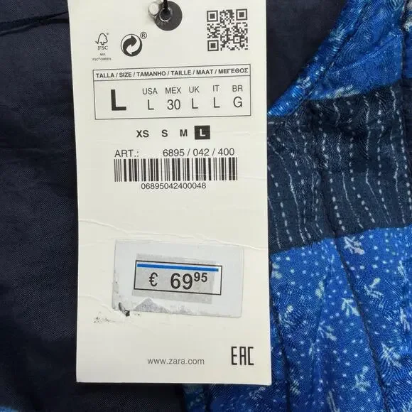 Zara Blue Patchwork Jacket - Picture 2 of 13